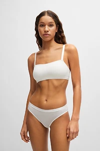 Stretch-jersey bralette with branded straps
