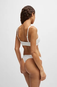 Low-rise thong stretch jersey with logo waistband