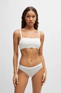 Stretch-jersey briefs with logo waistband