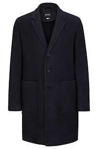 Slim-fit coat a micro-patterned wool blend