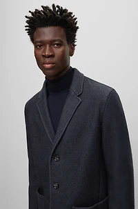 Slim-fit coat a micro-patterned wool blend