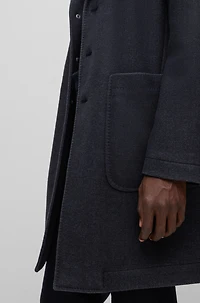 Slim-fit coat a micro-patterned wool blend