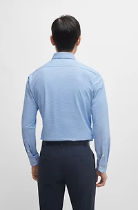 Regular-fit shirt structured performance-stretch material