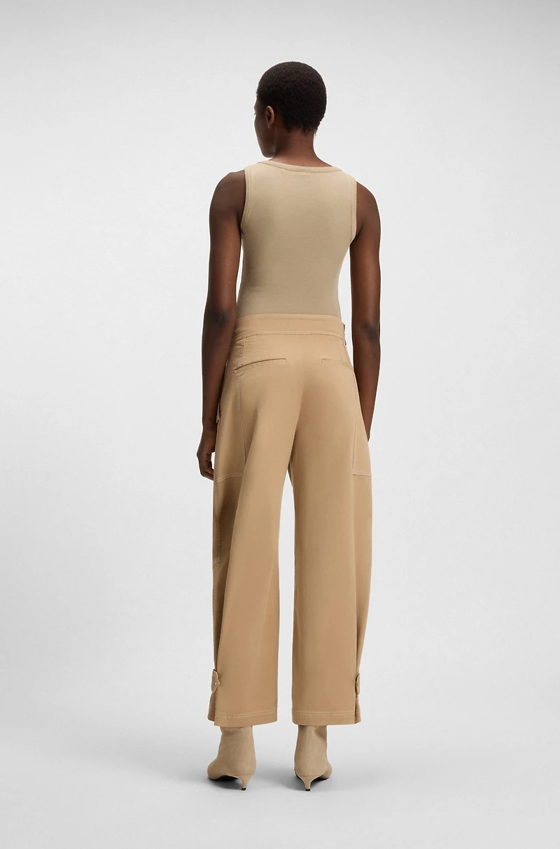 Stretch-cotton slim-fit top with ribbed structure