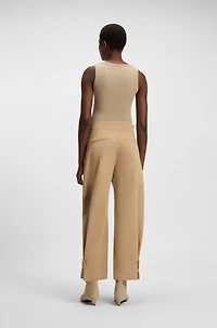 Stretch-cotton slim-fit top with ribbed structure