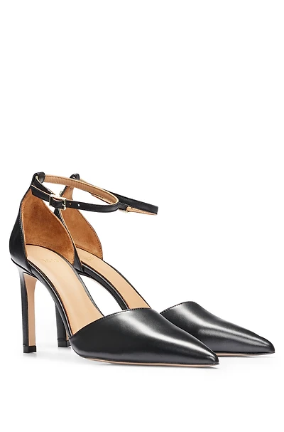 High-heeled pumps leather with monogram trim