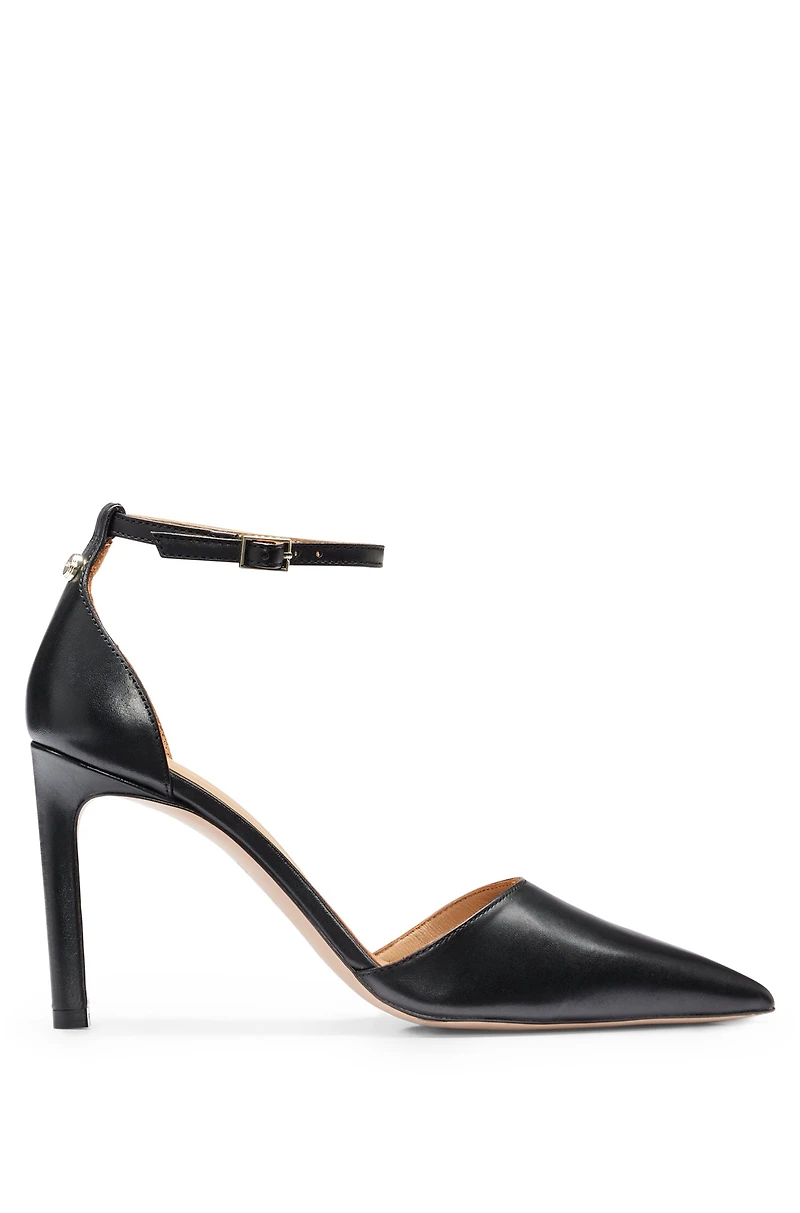 High-heeled pumps leather with monogram trim