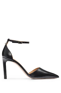 High-heeled pumps leather with monogram trim