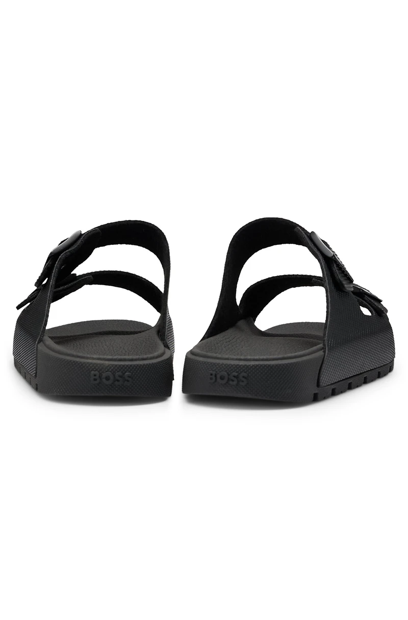 All-gender twin-strap sandals with structured uppers