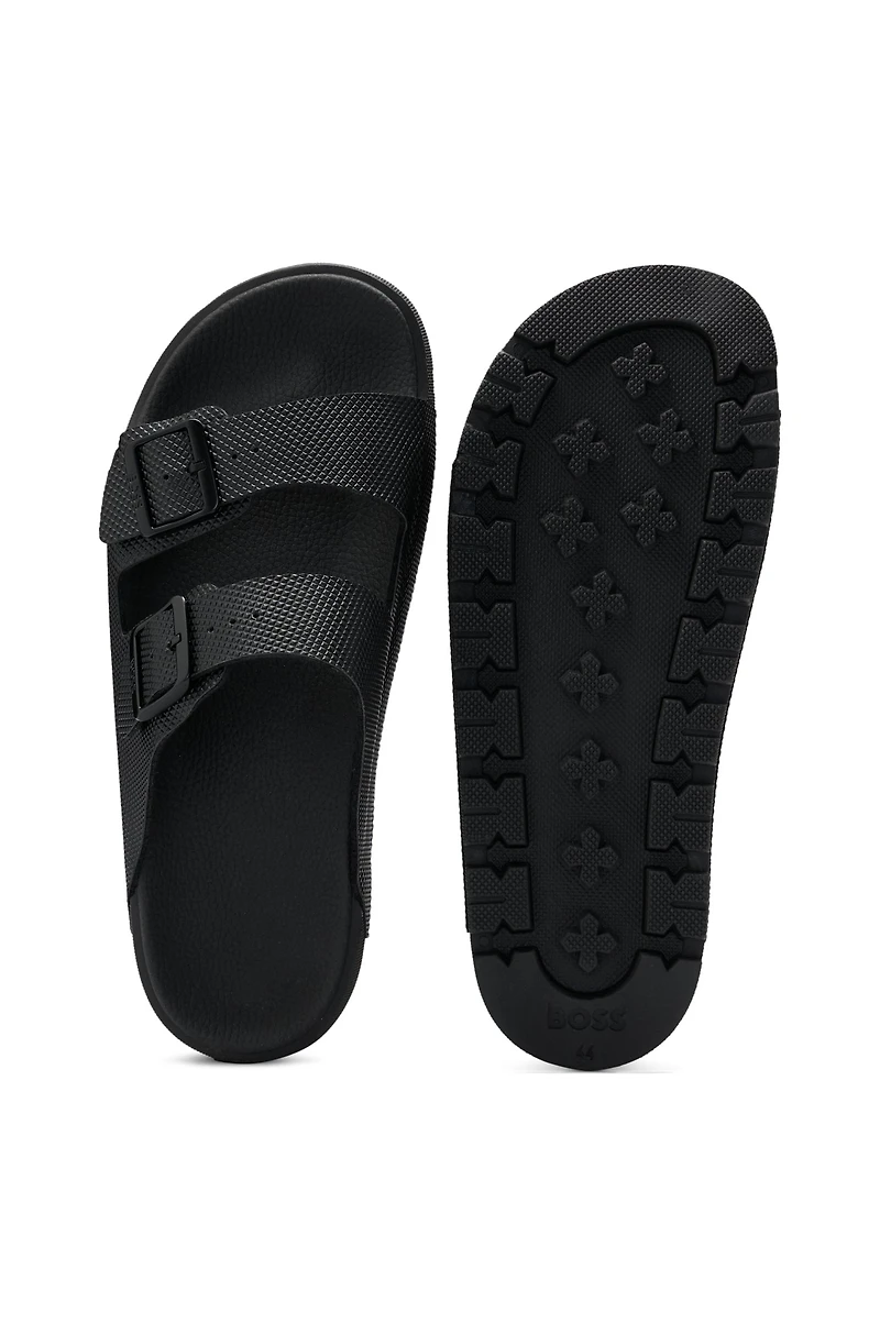 All-gender twin-strap sandals with structured uppers