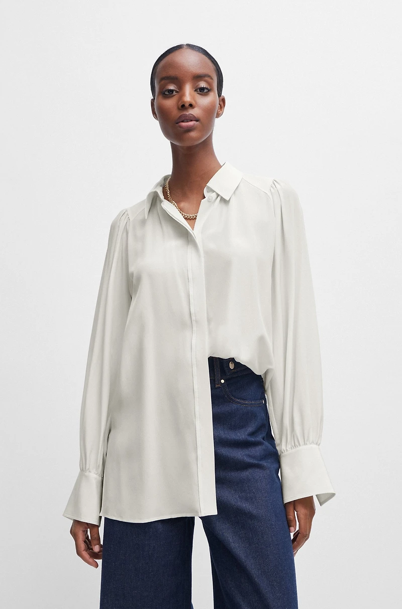 Relaxed-fit blouse washed silk