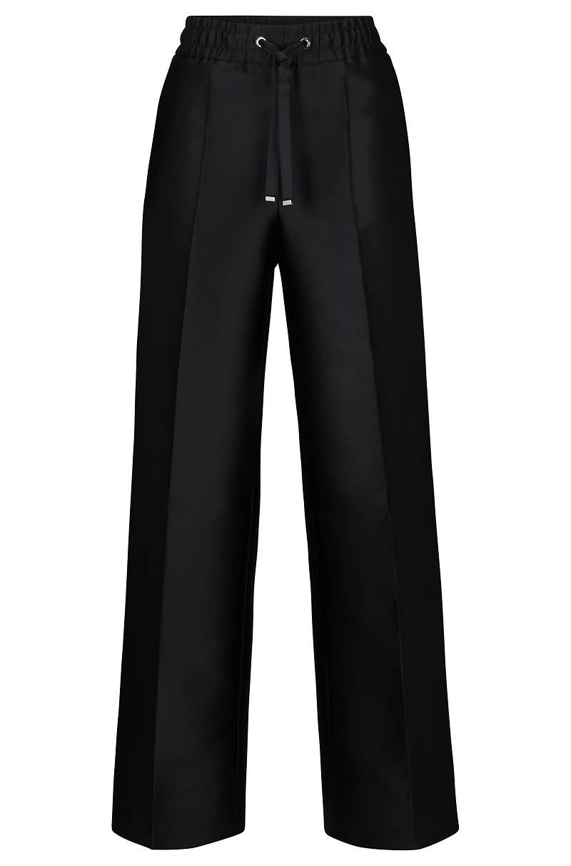 Relaxed-fit trousers satin with drawstring waist