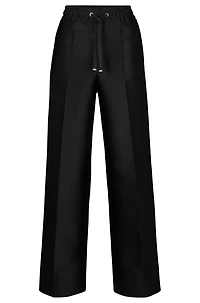 Relaxed-fit trousers satin with drawstring waist