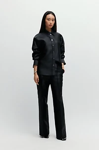 Relaxed-fit trousers satin with drawstring waist