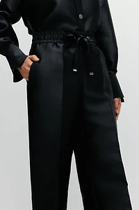 Relaxed-fit trousers satin with drawstring waist