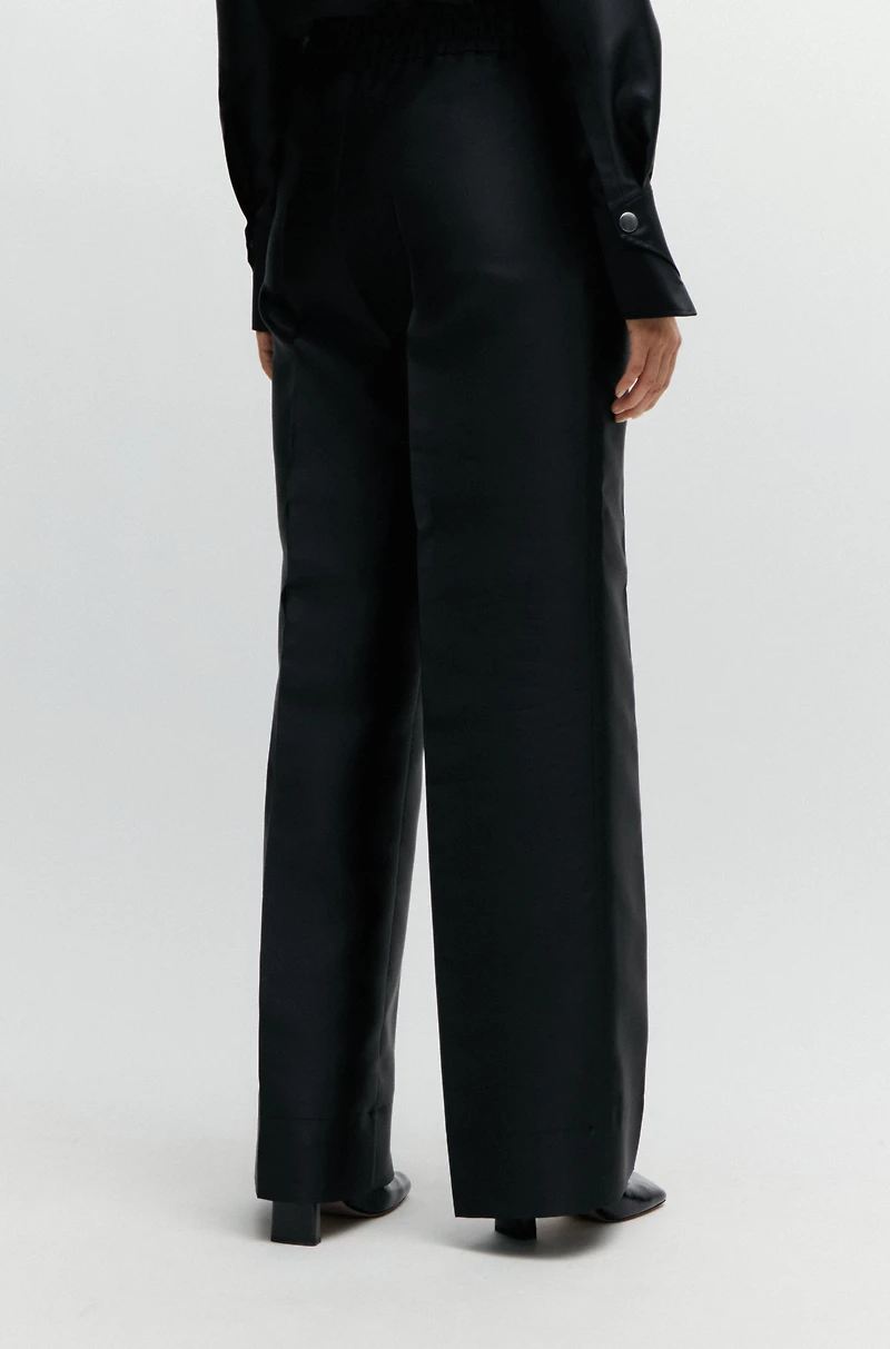 Relaxed-fit trousers satin with drawstring waist