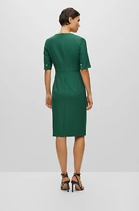 Slim-fit dress with square neckline
