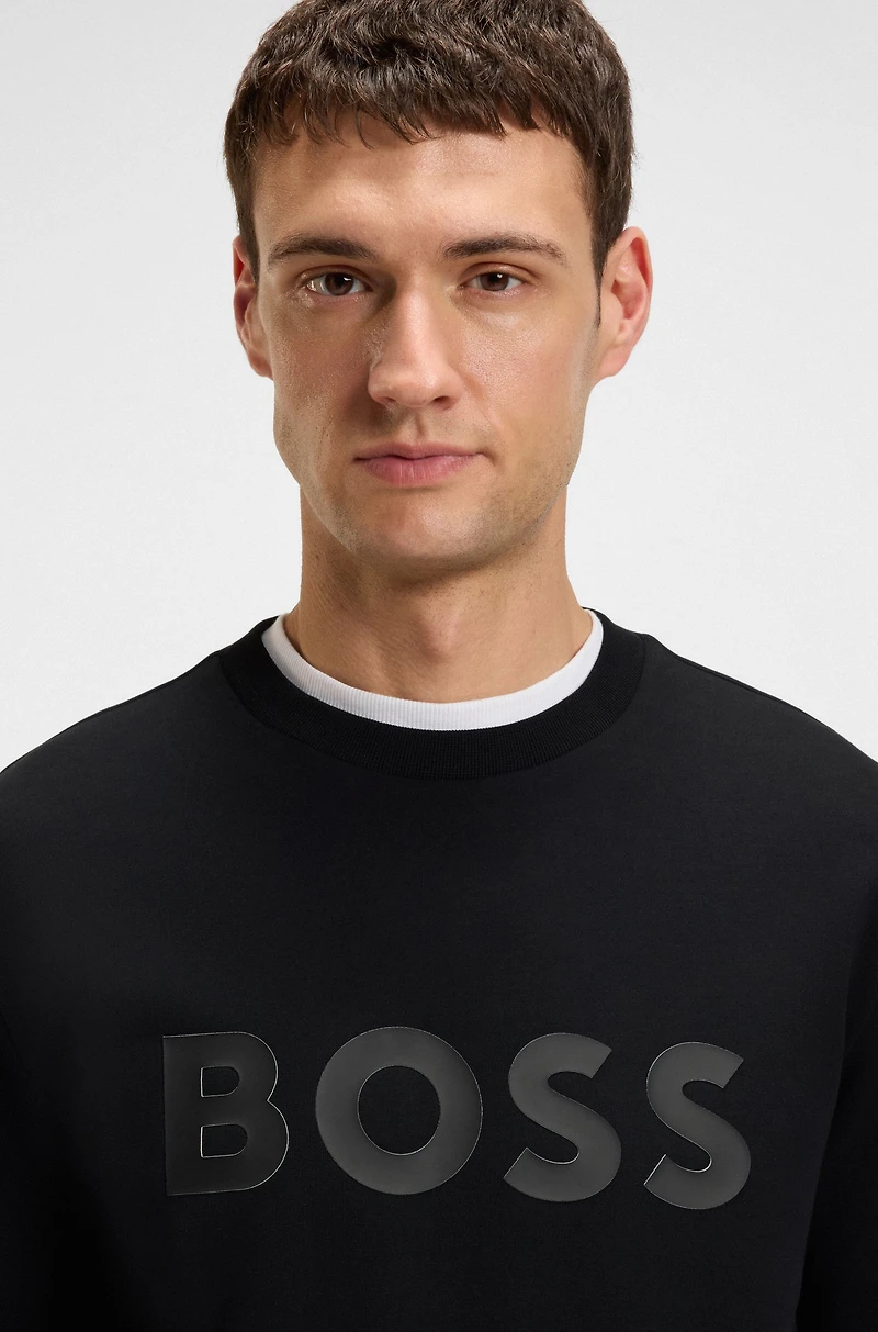 Stretch-cotton sweatshirt with sandwich logo