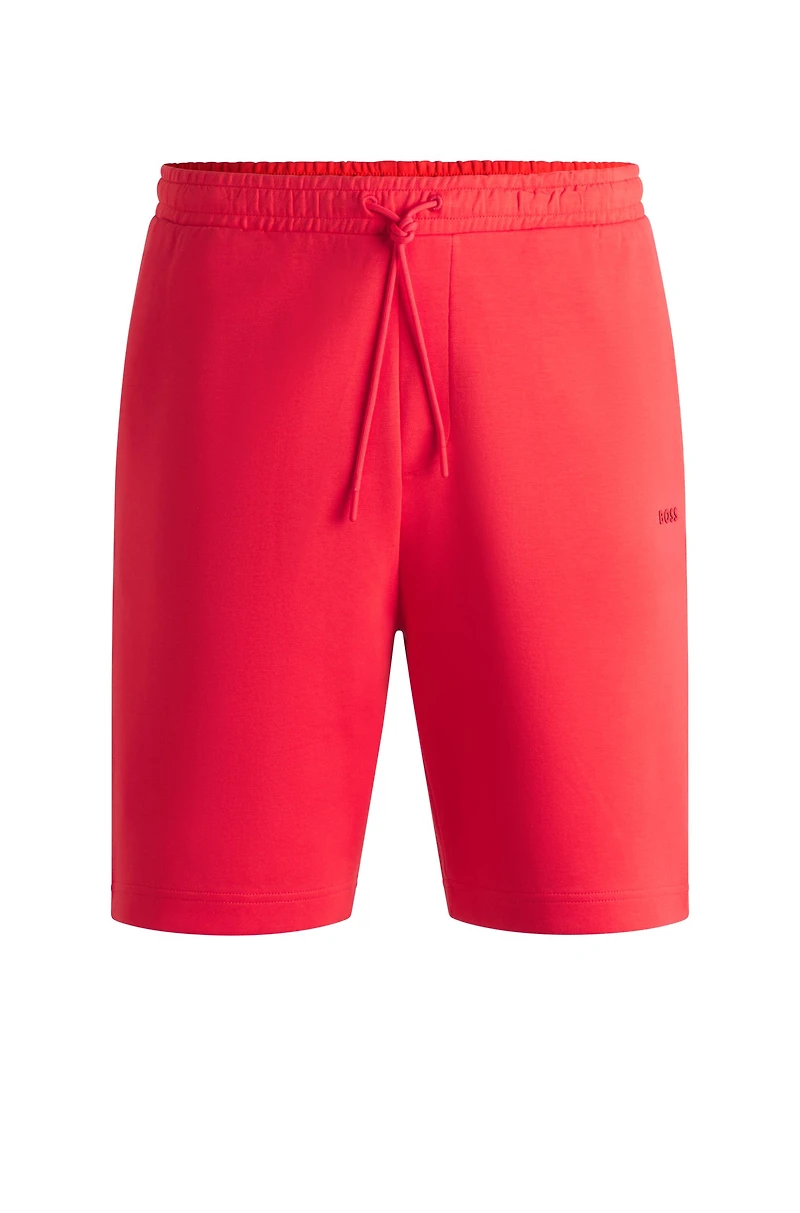 Stretch-cotton regular-fit shorts with sandwich logo