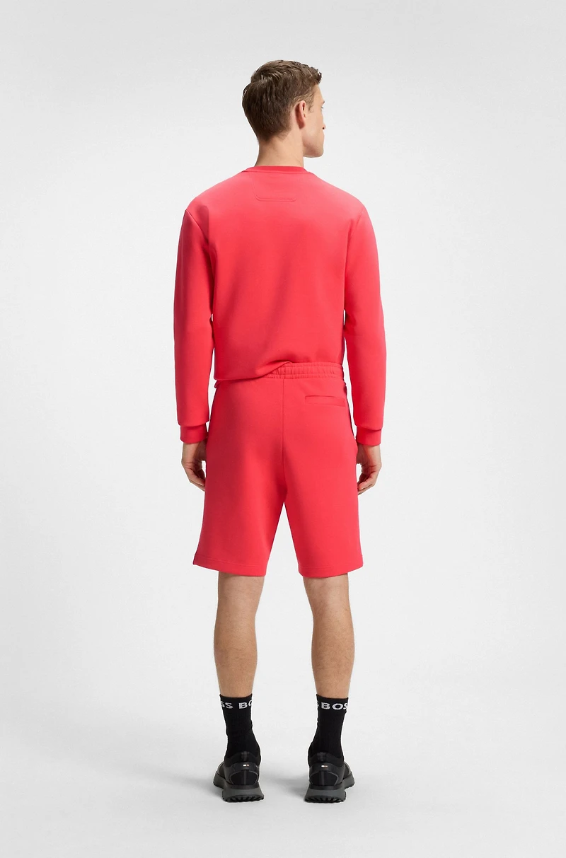 Stretch-cotton regular-fit shorts with sandwich logo