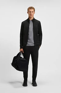 Stretch-cotton zip-up sweatshirt with logo print