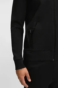 Stretch-cotton zip-up sweatshirt with logo print