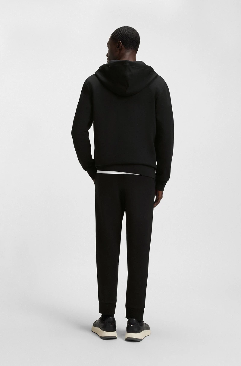 Stretch-cotton zip-up hoodie with logo print