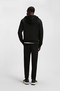 Stretch-cotton zip-up hoodie with logo print