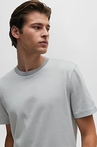 Structured-cotton T-shirt with mercerized finish