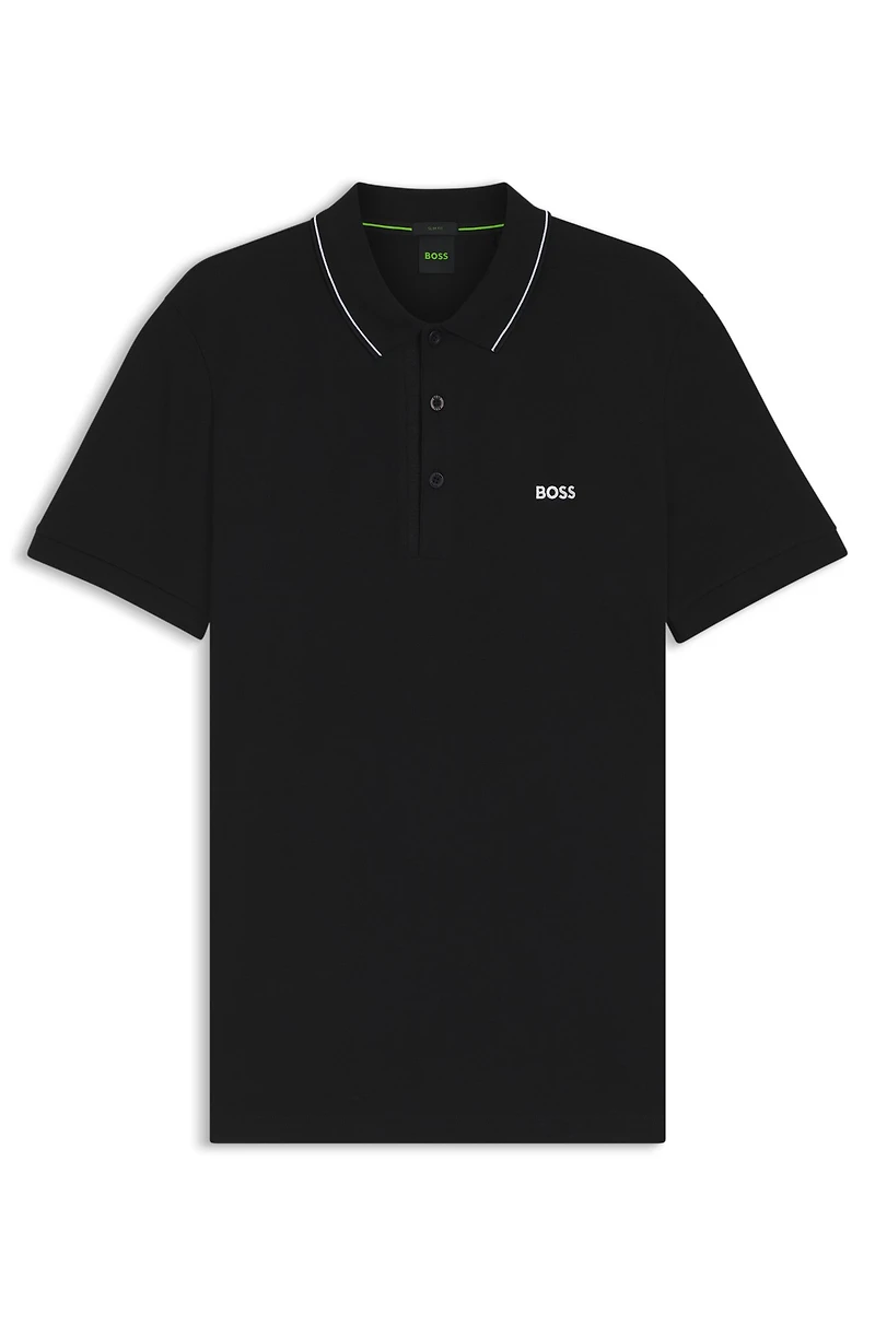 Cotton-piqué slim-fit polo shirt with tonal logo