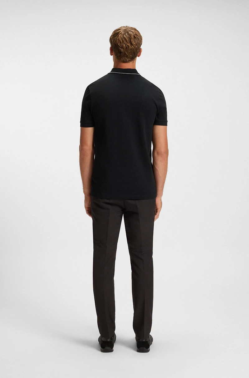 Cotton-piqué slim-fit polo shirt with tonal logo