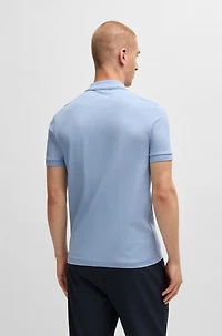 Tonal-logo slim-fit polo shirt cotton piqu