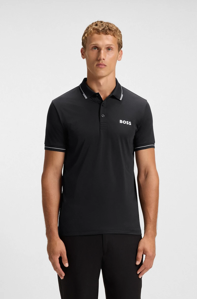 Contrast-logo polo shirt a slim fit