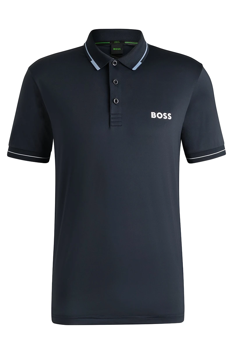 Contrast-logo polo shirt a slim fit