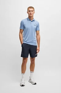 Slim-fit polo shirt with contrast logos