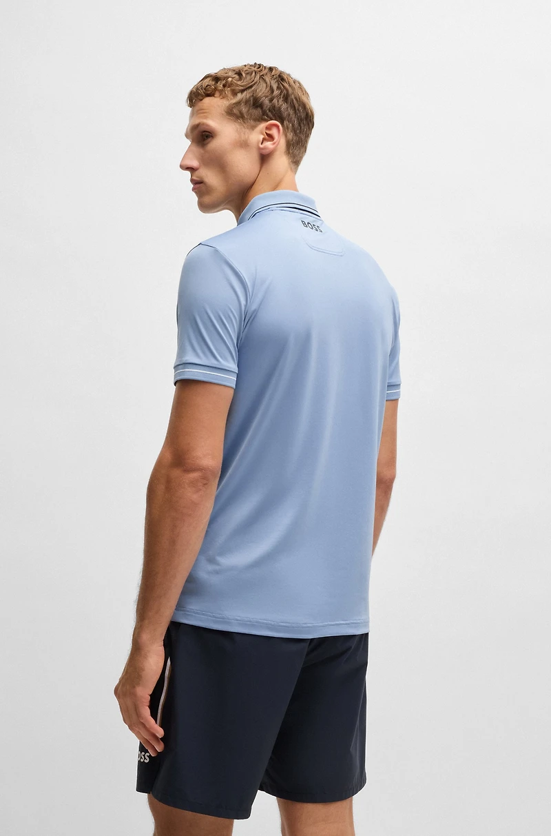 Slim-fit polo shirt with contrast logos