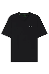 Stretch-cotton regular-fit T-shirt with contrast logo