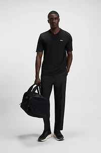 Stretch-cotton regular-fit T-shirt with contrast logo