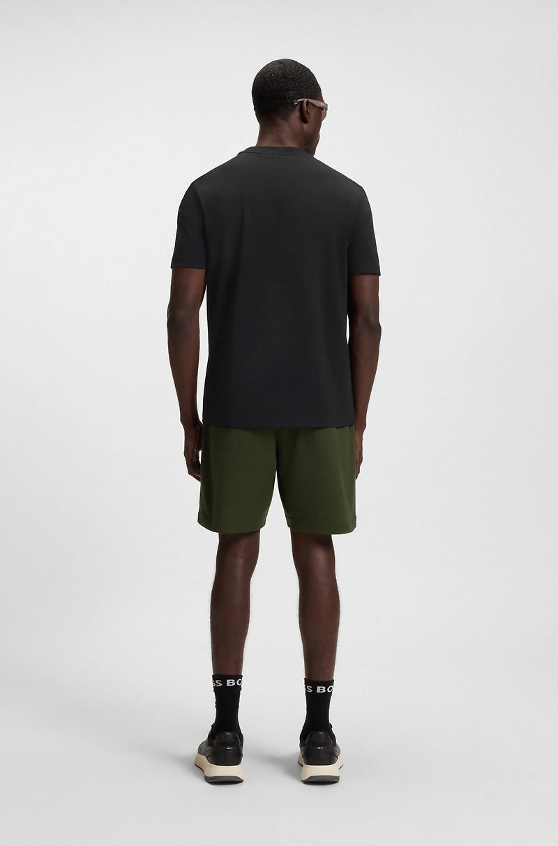Stretch-cotton regular-fit T-shirt with contrast logo