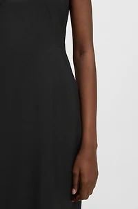 Slim-fit dress virgin wool with cap sleeves
