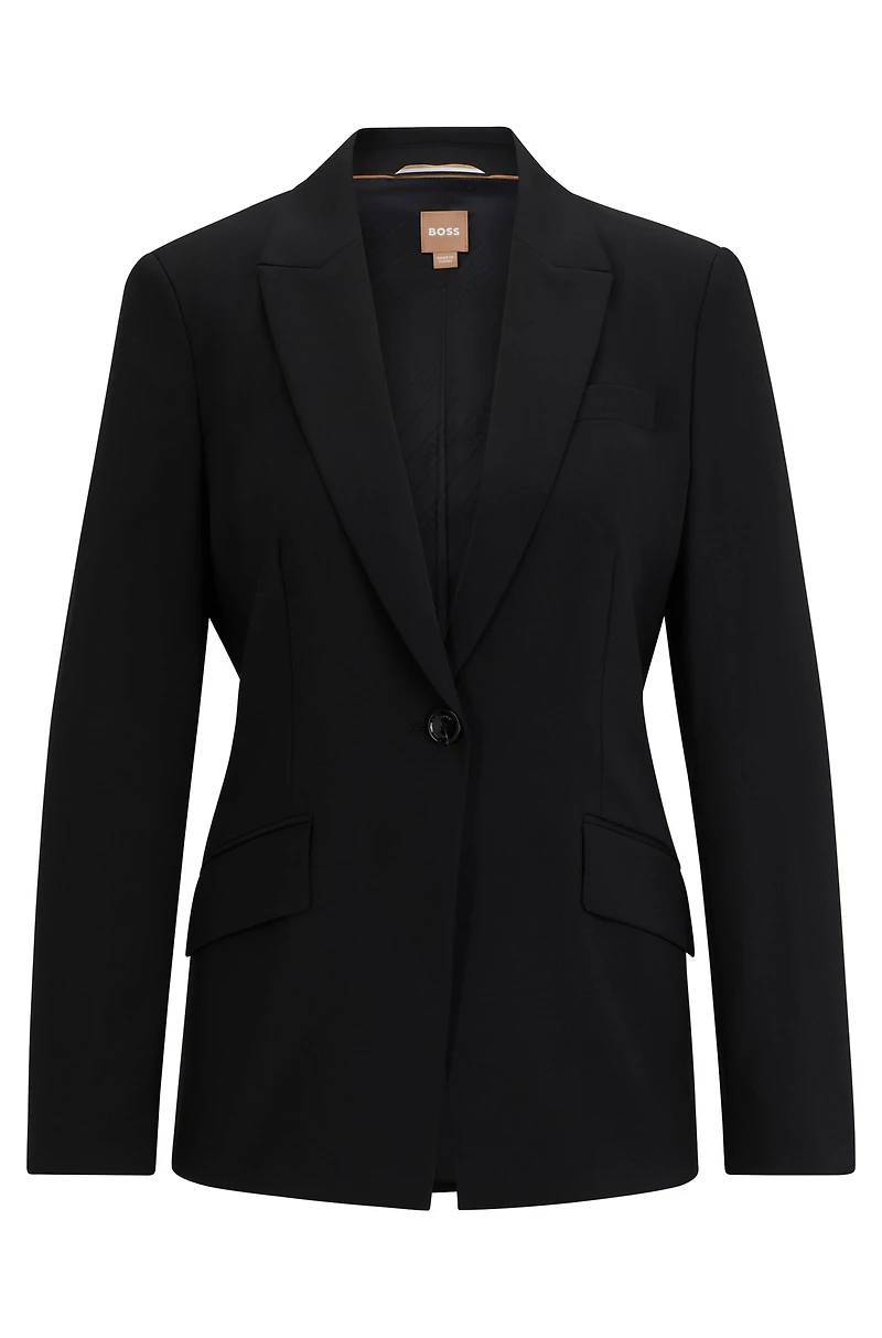 Regular-fit jacket virgin wool with tussah silk