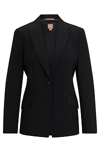 Regular-fit jacket virgin wool with tussah silk