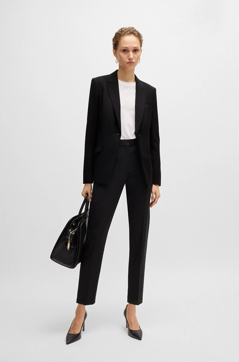 Regular-fit jacket virgin wool with tussah silk