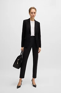 Regular-fit jacket virgin wool with tussah silk