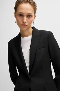 Regular-fit jacket virgin wool with tussah silk