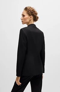 Regular-fit jacket virgin wool with tussah silk