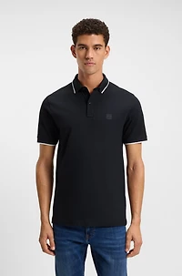 Slim-fit polo shirt stretch-cotton piqu