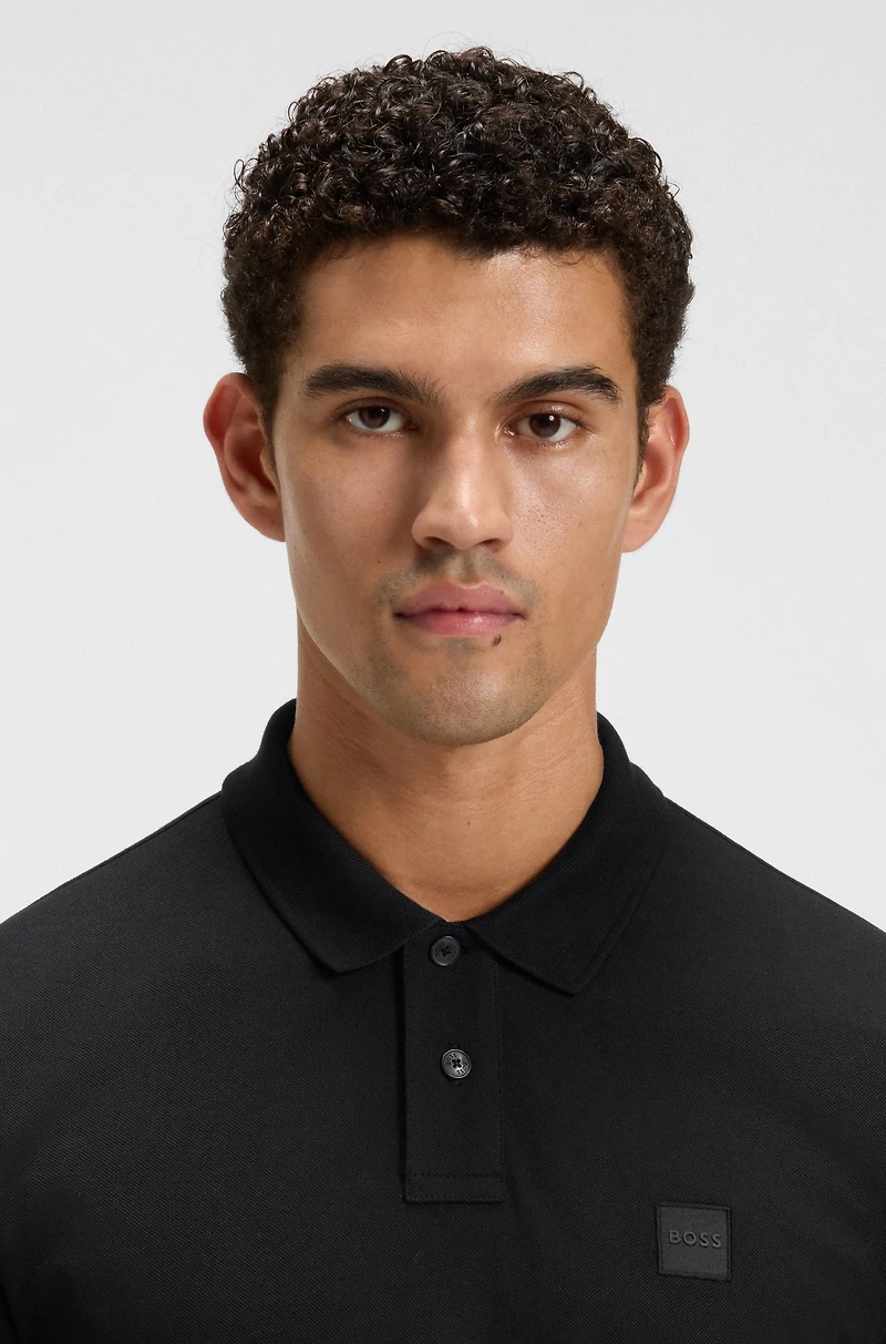 Extra-slim-fit stretch-cotton shirt with logo tape