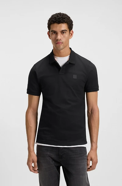 Extra-slim-fit stretch-cotton shirt with logo tape