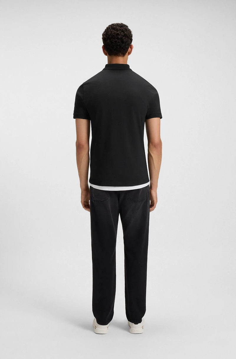 Extra-slim-fit stretch-cotton shirt with logo tape